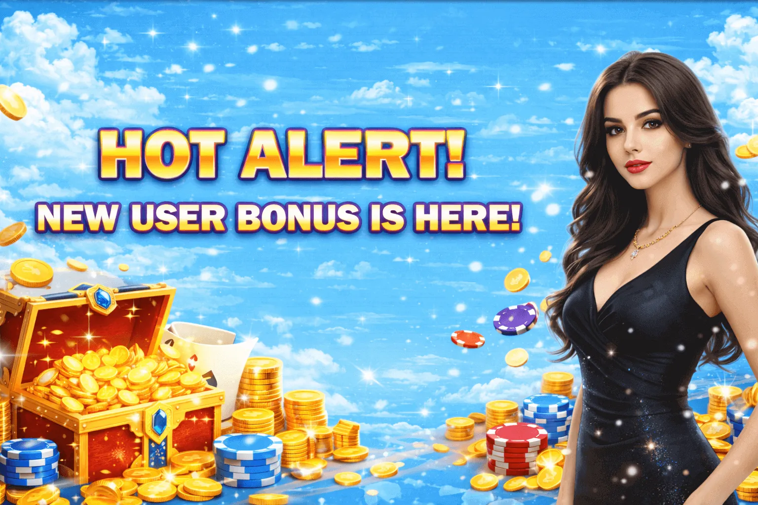 Dynamic shot of a golden poker chip exploding with glitter in an opulent online casino, highlighting agg777's exclusive bonuses